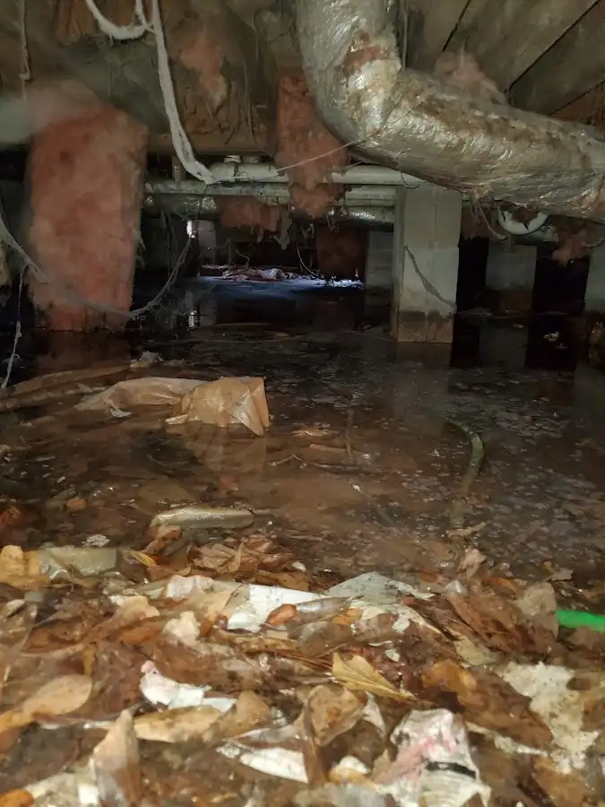 Crawl space flood assessment for Commercial Water Damage Restoration in Locust